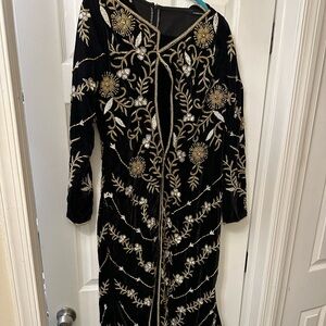 Beautiful black velvet heavily beaded kaftan